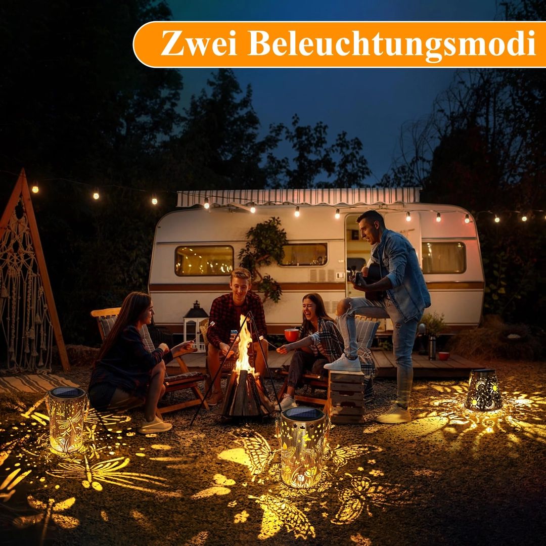Lampy solarne Qedertek LED motylki 2szt. do ogrodu, wodoodporne