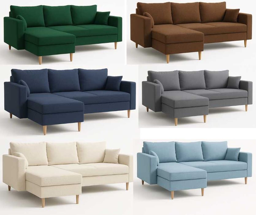 narożnik do pokoju gościnnego rozkładany z pojemnikiem