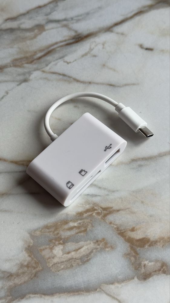 Adapter Iphone Android usb C do kart pamieci micro SD SDD i USB