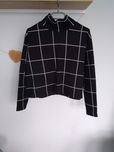 Bluza czarna w białą kratę Tally Weijl L