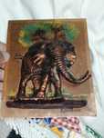 Pequeno Quadro em Cobre Gastone do Zimbabwe com elefante