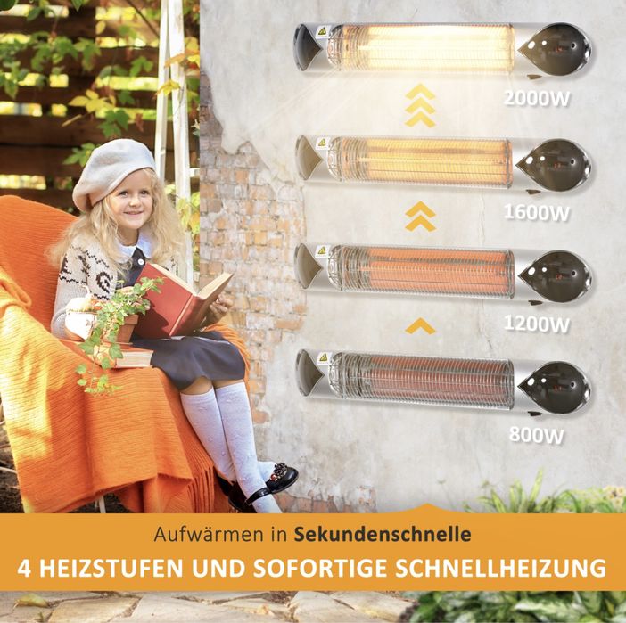 Grzejnik zewnętrzny 4 poziomy grzania promiennik