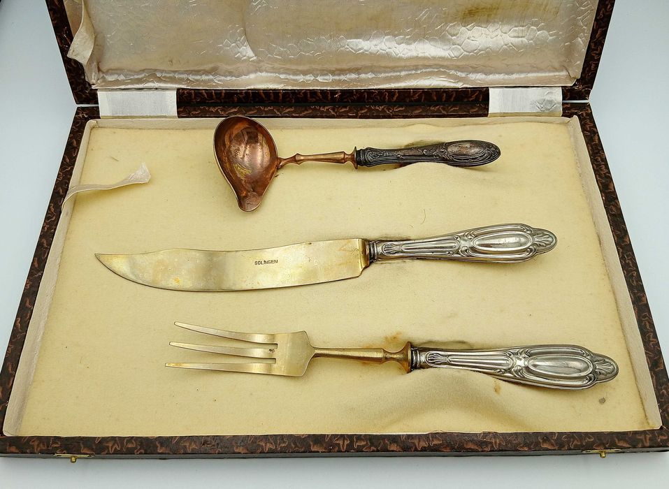 Zestaw sztućców srebrnych solingen p900  kolekcjonerski sygnowany