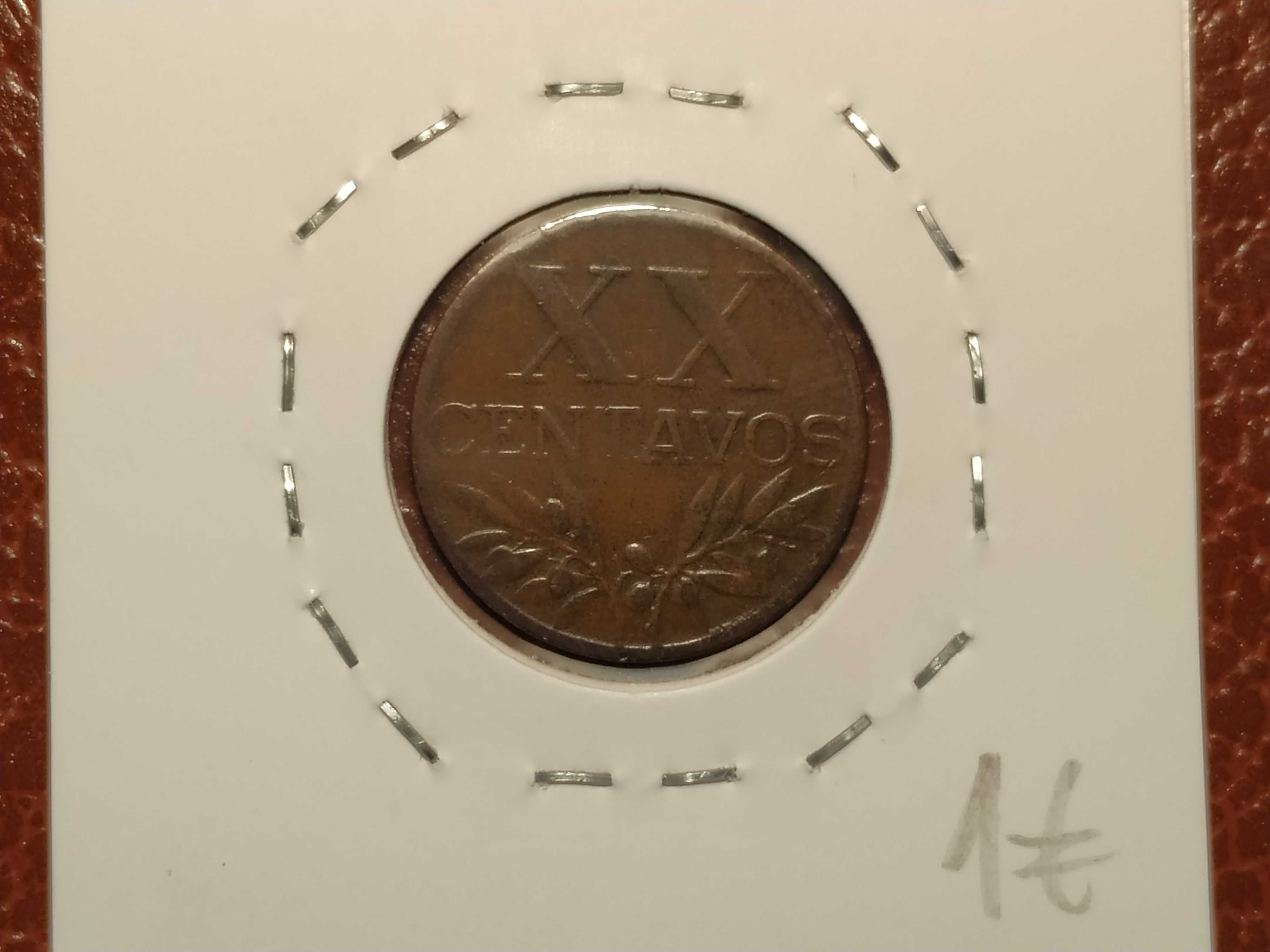 Portugal - moeda de 20 centavos de 1953