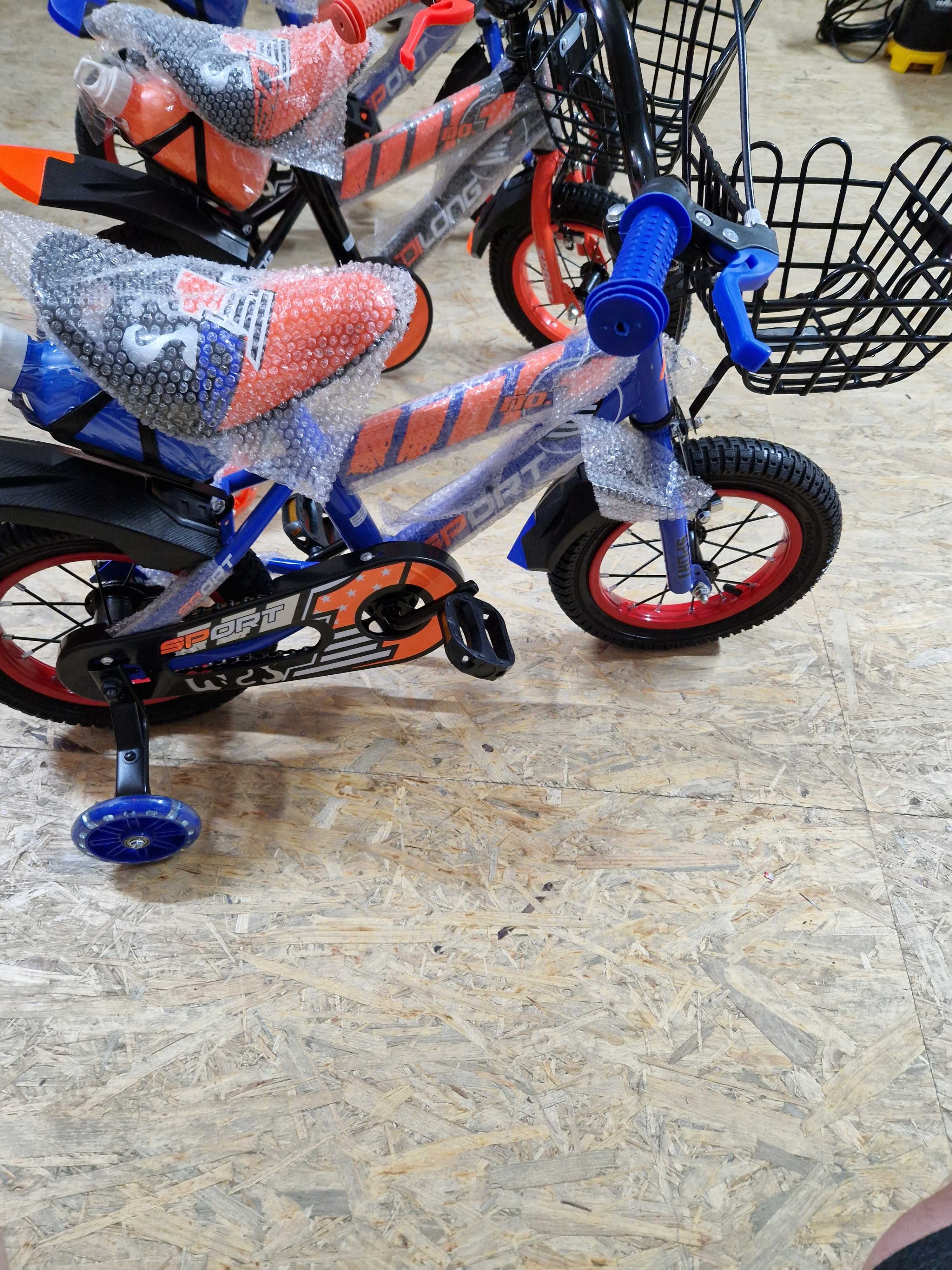 Rowerek 12cali pomarańczowy niebieski sport