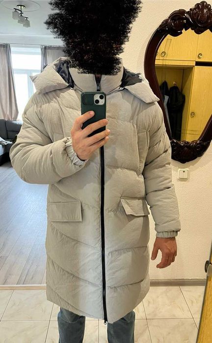 Куртка/пуховик чоловічий сірий новий