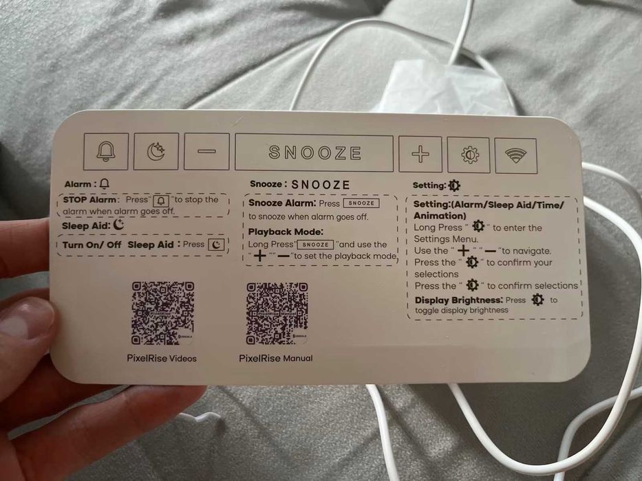 Tuya Wi-Fi годинник Dekala PixelRise, звуки природи, білий шум, аніме