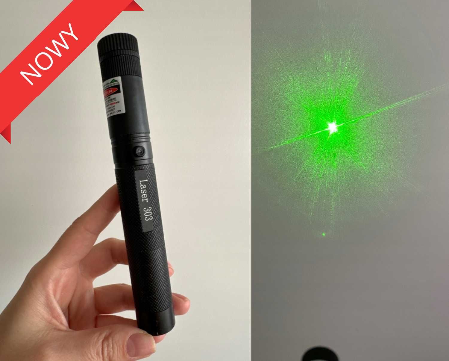 Mocny Zielony Laser Wskaźnik 4w1 Akumulator + Ładowarka + Soczewka