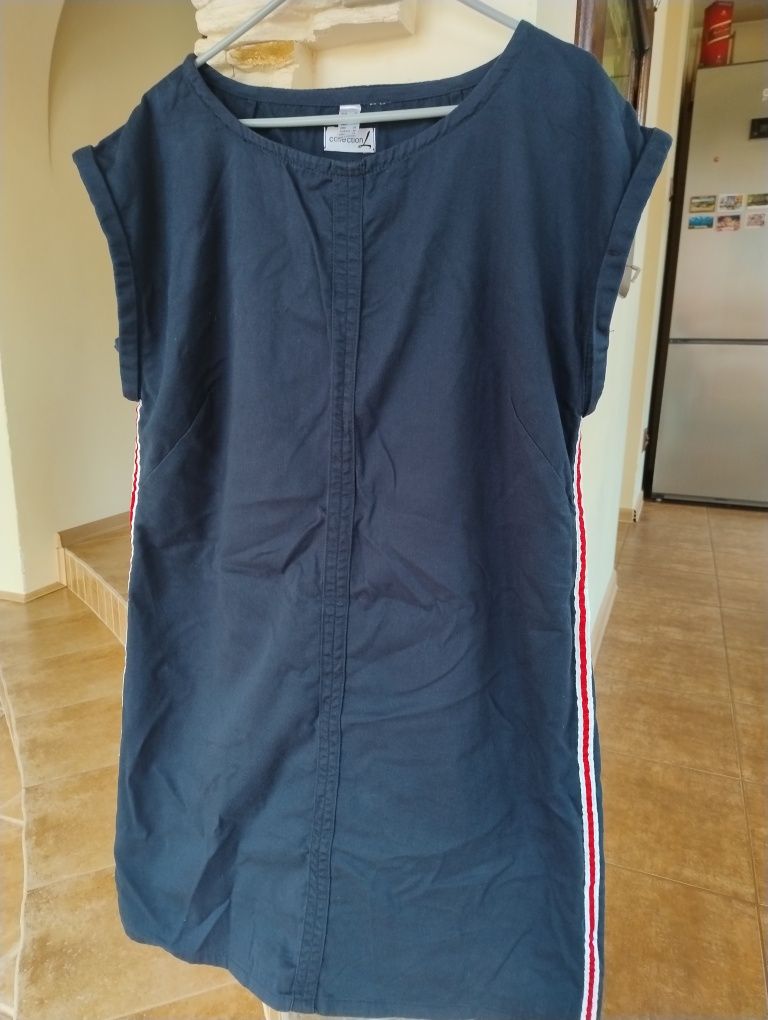 Sukienka XL 42 letnia lampasy jeans bawełna bez rękawów