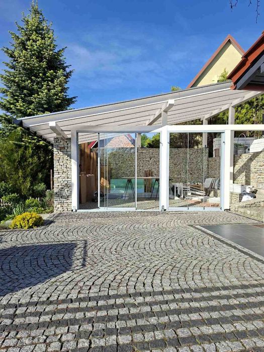 Przesuwna zabudowa tarasu | Ogród zimowy | Zadaszenie tarasu Gliwice