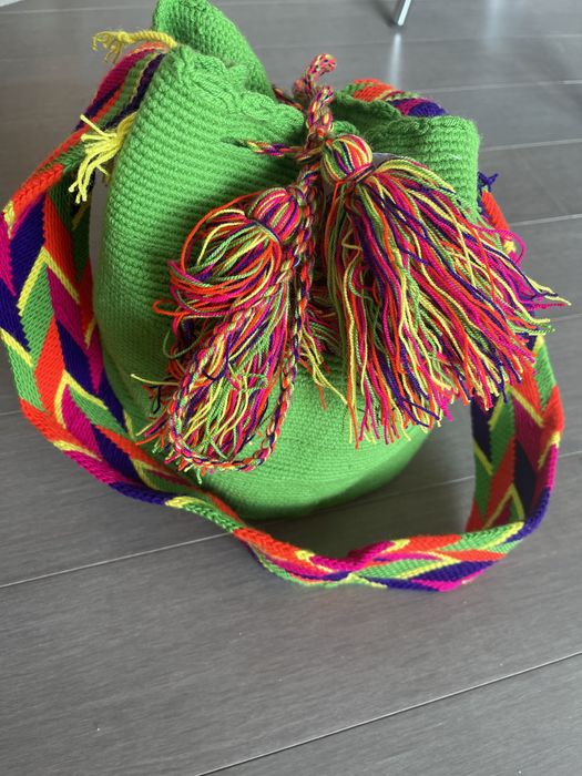 Torebka Wayuu worek listonoszka Kolumbii boho pleciona zielona nowa