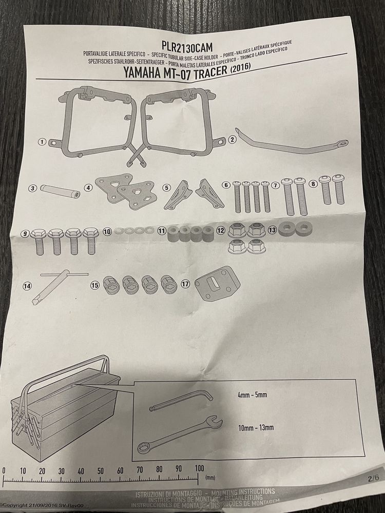 Suporte para malas Givi Treker para yamaha Tracer MT-07 700