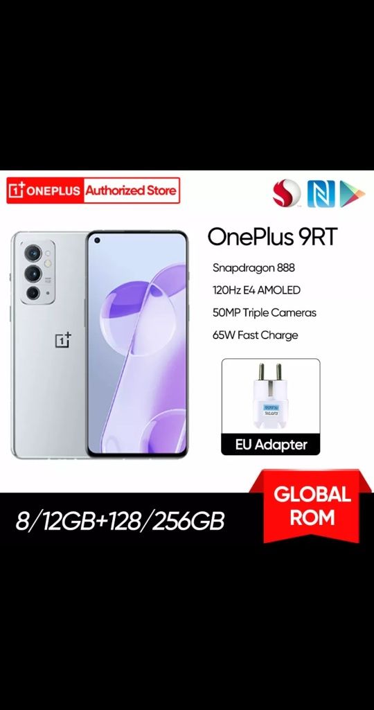 OnePlus 9RT 12/256 Black. Global ROM. Новий. Нерозпакований!