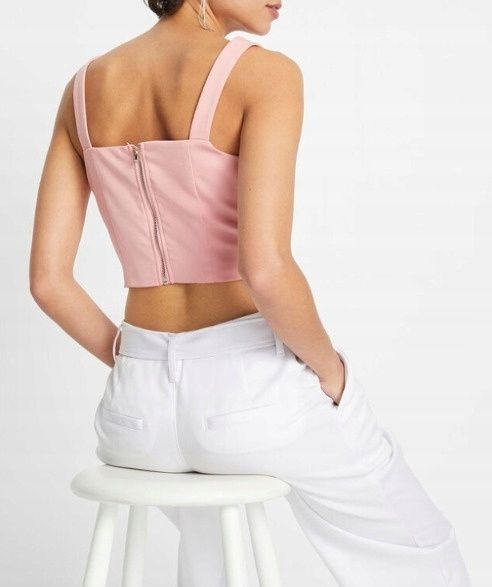 B.P.C krótki top gorsetowy różowy ^40