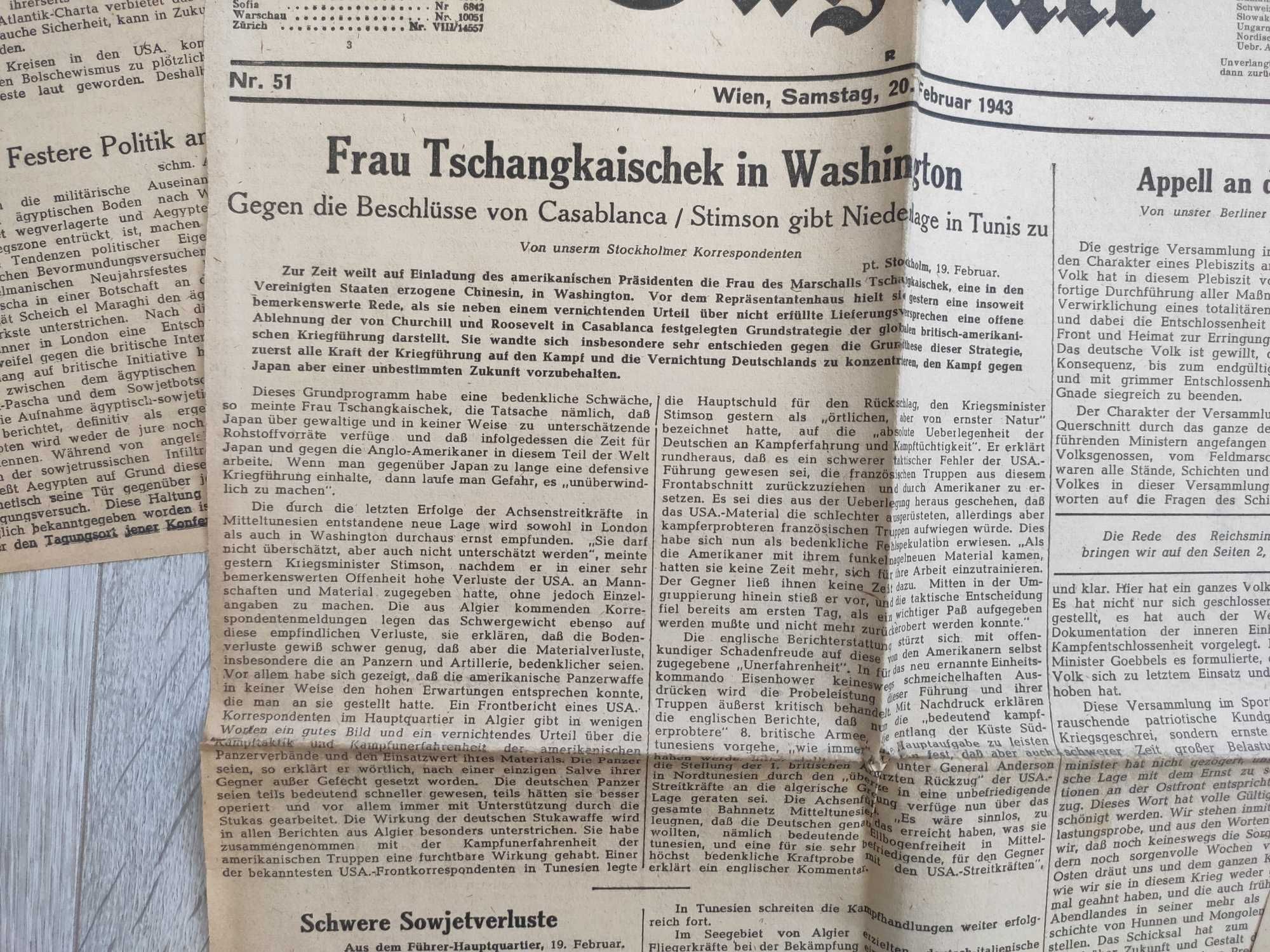 Німецька газета "Neues Wiener Tagblatt". 3 Рейх.