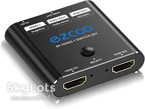 Спліттер EZCOO 8K HDMI2.1 Switch 2x1