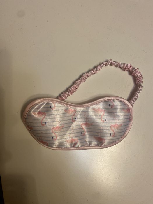 Шовкова Маска для сна розовий фламінго! Стан ідеальний!