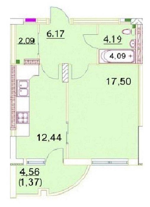 Однокомнатная квартира 44м2 на Гайдара Черемушки Собственник.