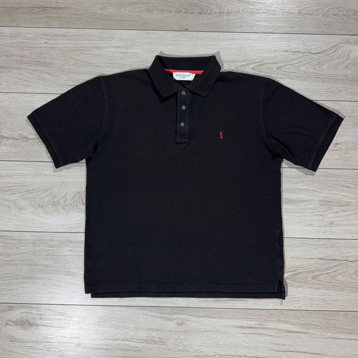 Чорна Елітна Поло Yves Saint Laurent Pour Homme YSL Logo, S,Оригінал