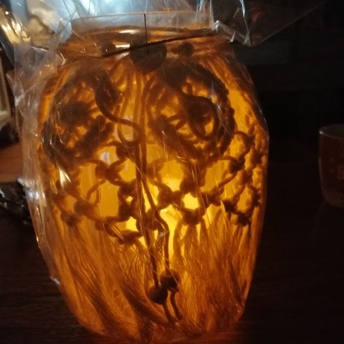 Lampion makrama ze sznurka bawełnianego duży