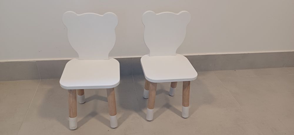 Krzesełka dla dzieci Miś drewniane  - do pokoju dziecięcego