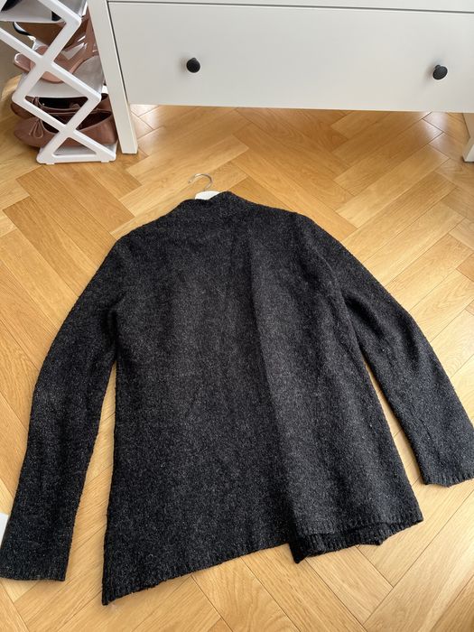 Kardigan sweter szary Zara S jesienny zimowy wełna y2k