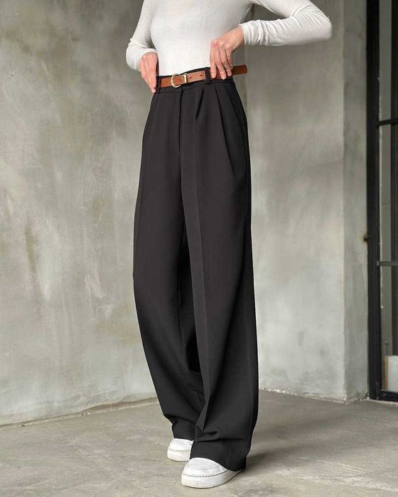 Жіночі класичні брюки палаццо прямі ділові штани