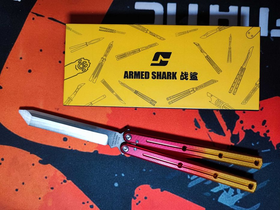 Балисонг кастом Armed Shark х BaliPlus / Танто клинок / Эксклюзив