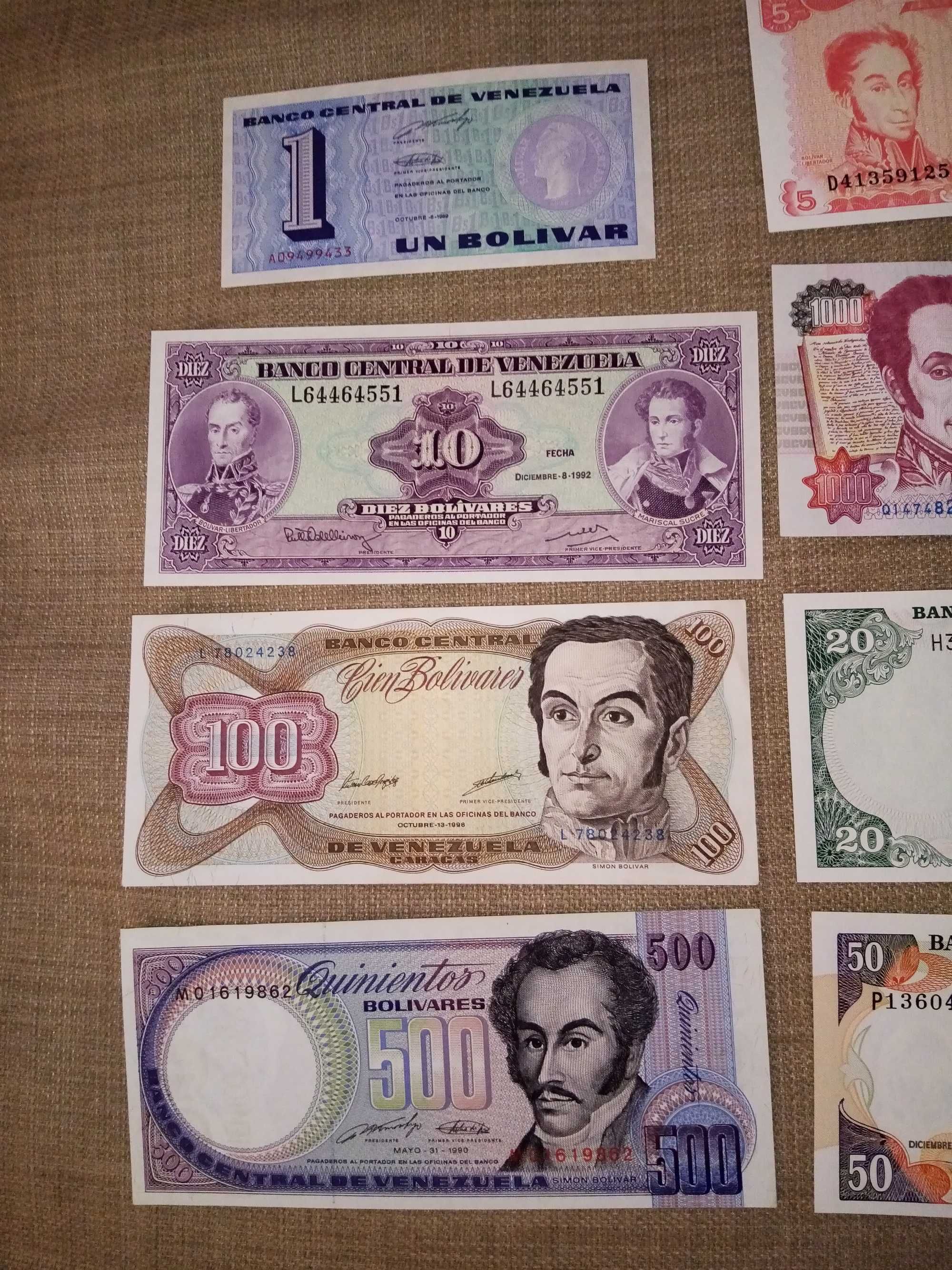 VENEZUELA,11 Notas 10 N/Circuladas 1 MBC a de 50 BOLIVARES.