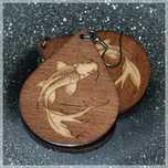 Kolczyki drewniane - Ryba Karp Koi - 042