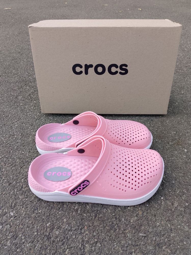 Шлепанцы женские Crocs Сабо кроксы розовые резиновые тапочки Топ!