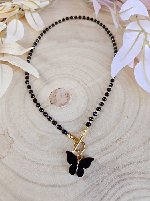 Naszyjnik kamienie naturalne Jadeit Hematyt