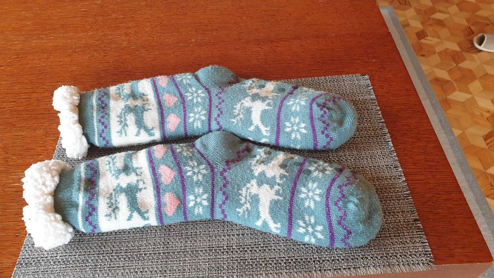 Grube ocieplane skarpety antypoślizgowe