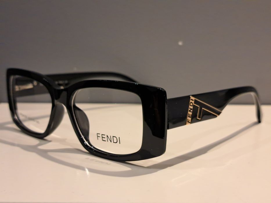 FENDI nowe damskie czarne oprawki korekcyjne okulary zerówki