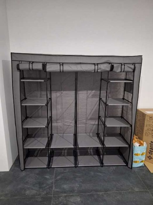 Szafa Garderoba Składana Tekstylna Na Ubrania Buty Duża Wieszak