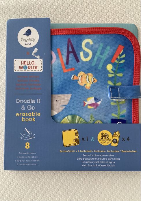 Livro pintar giz solúvel/canetas laváveis