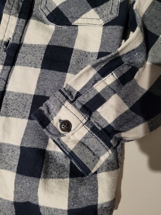 Koszula rebeliant 104cm 3,4 lata granatowa w kratke z podkoszulkiem gr