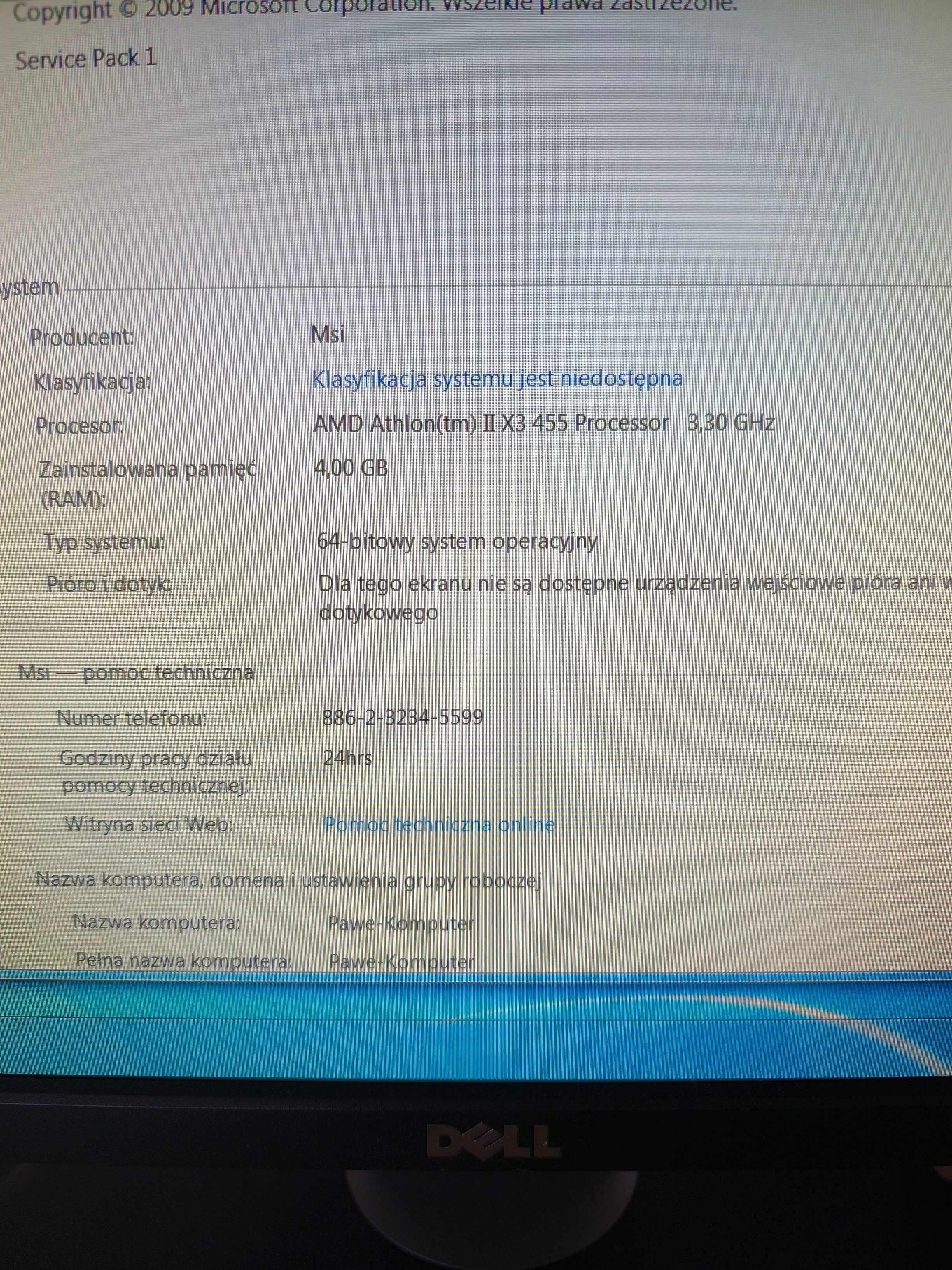 Komputer Athlon X3 455 3,3GHz