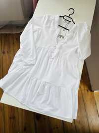 Sukienka Zara biała S nowa bawełna