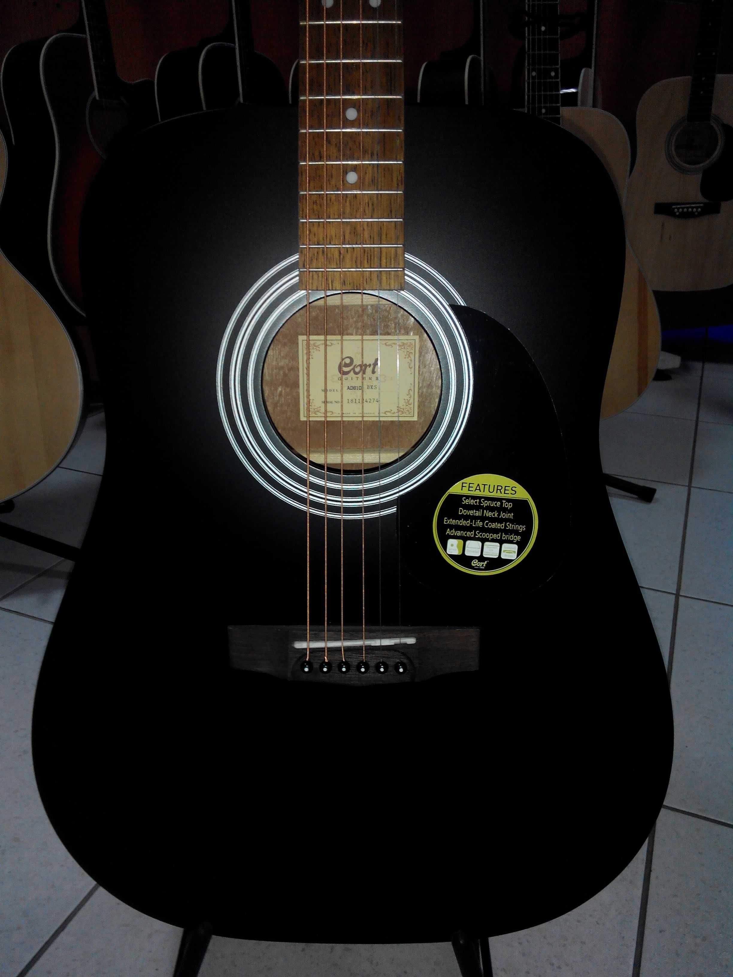 Гітара акустична "CORT" AD-810 (BKS) + ремінь у подарунок!