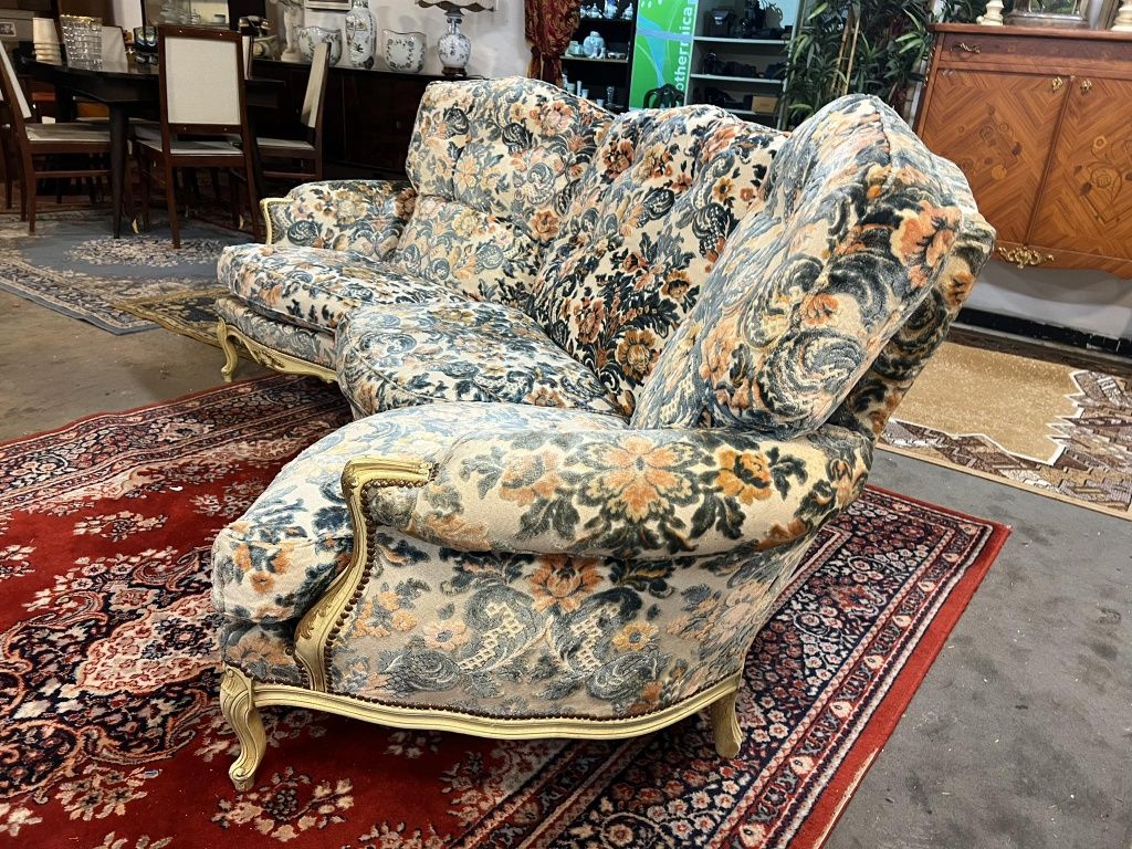 Kanapa sofa w stylu Vintage Glamour 3- osobowa zaokrąglona g