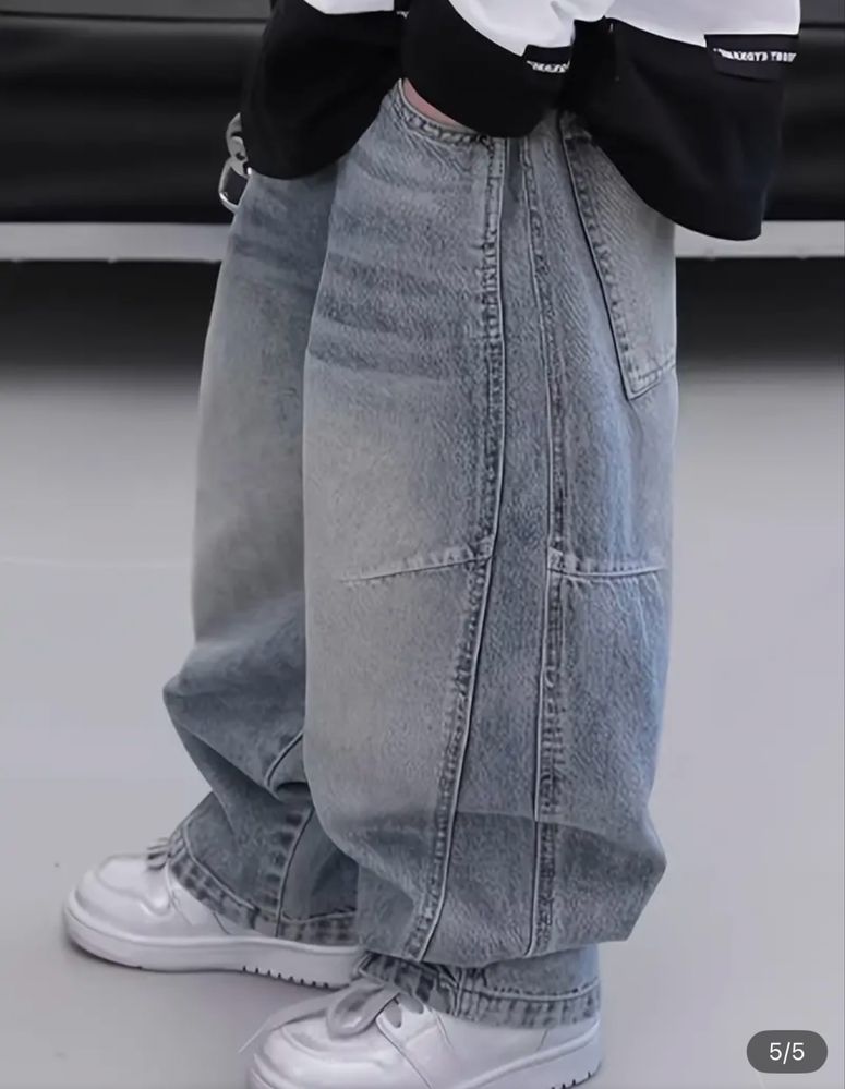 Модні підліткові широкі джинси багі baggy р 146 -160 джинсы багги