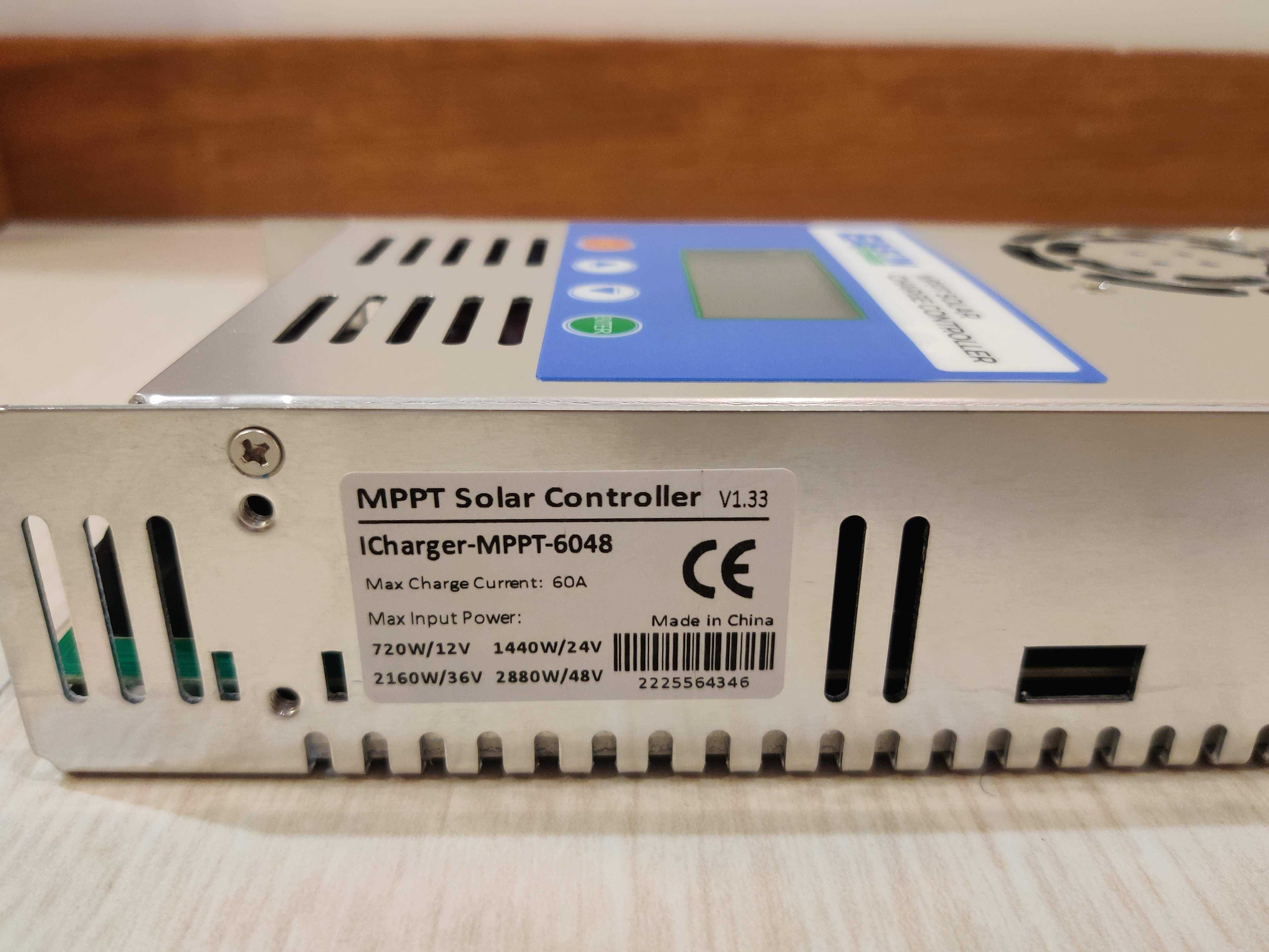 [NOVO] Controlador de Carga Solar MPPT • 60A • 12V a 48V • Máx. 190V