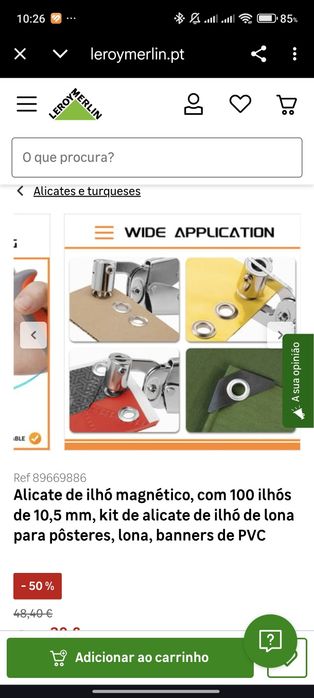 Alicate de ilhós magnético + 1500 ilhós prateados, dourados e cinza