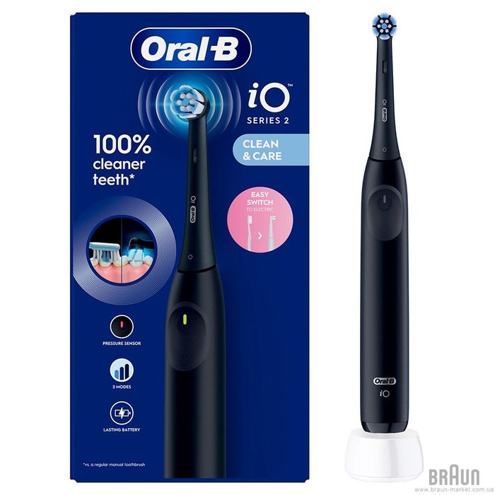 Электрическая зубная щетка Oral-B iO Series 2 Clean & Care Ультрачерна