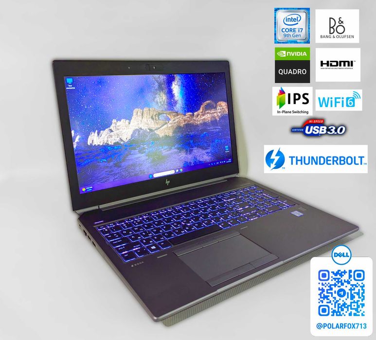 *️⃣HP ZBook 15 G6 I7/6xCores/4.6GHz/FHD_IPS/16G_RAM/512G_SSD/T1000 4GB