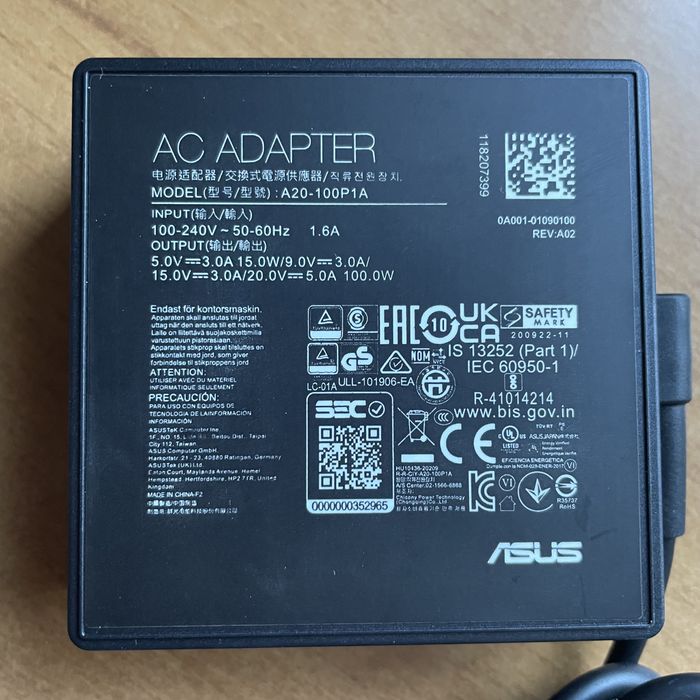 Зарядное Устройство Asus ZenBook ROG Zephyrus Flow TUF 65W 100W USB-C