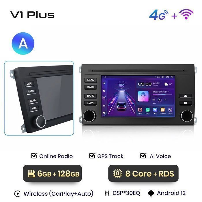 Radio nawigacja Porsche Cayenne GTS Carplay Android Plus 6GB 128GB
