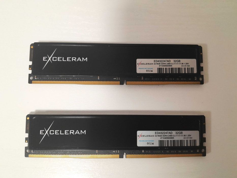 Оперативна пам'ять, Exceleram DDR4 32gb 2400 Mhz, 2 x 16 gb + MemTest