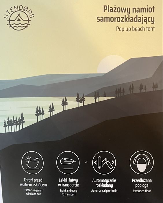 Namiot plażowy Namiot samorozkładający się na plażę